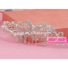 Meilleure vente bijoux à cheveux bijoux en cristal nuptiale tiara couronne peigne